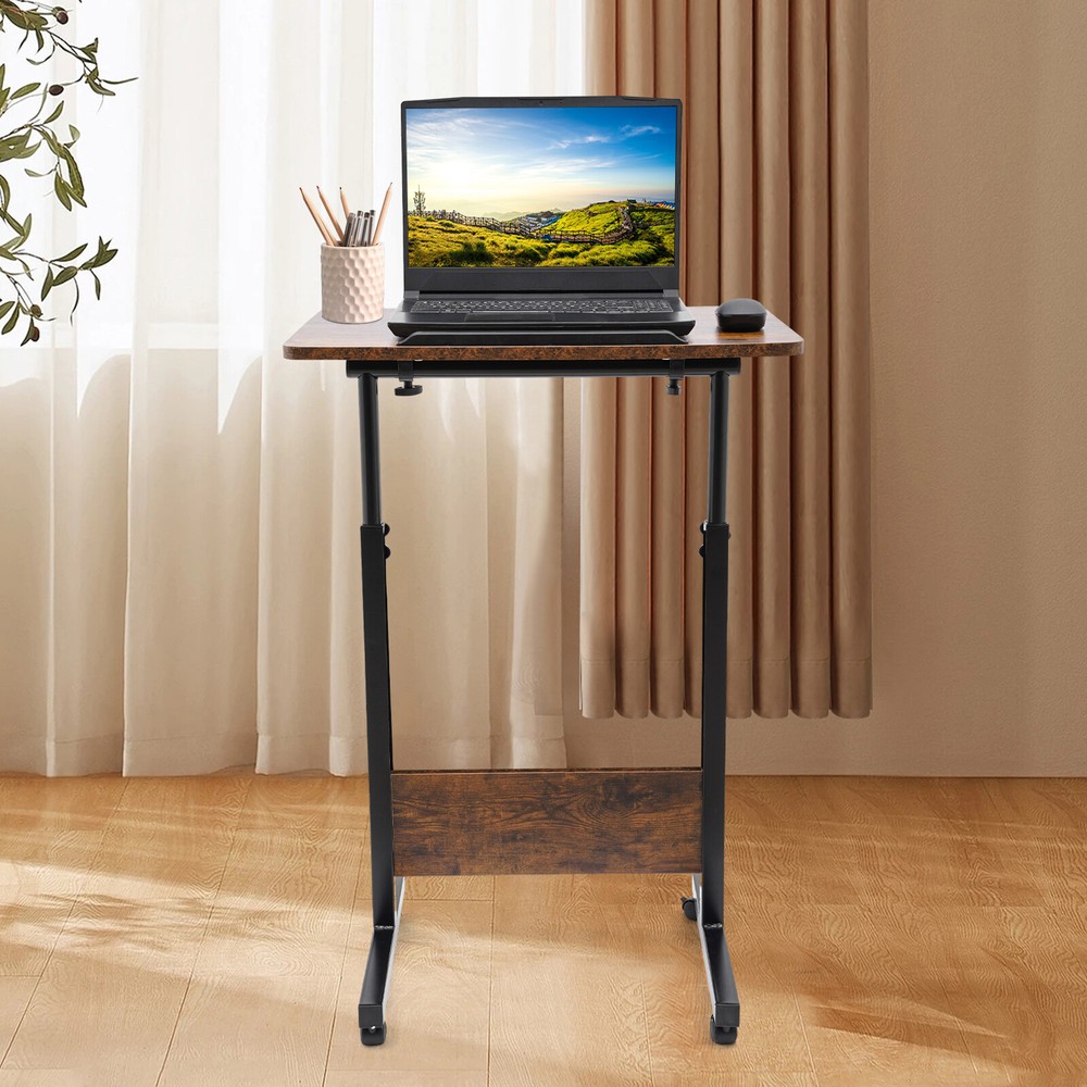 Floor Mount Portable Laptop Desk Rolling Computer Stand with Adjustable Height