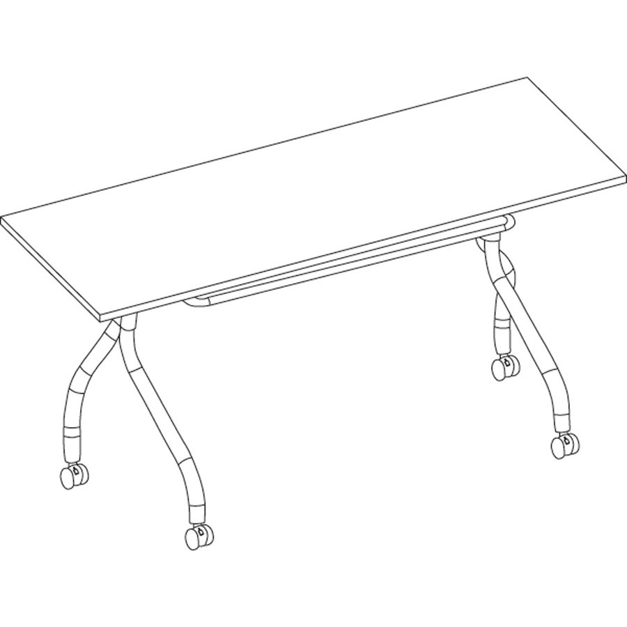 Lorell LLR59516 Cherry Flip Top Training Table 60" x 23.6"