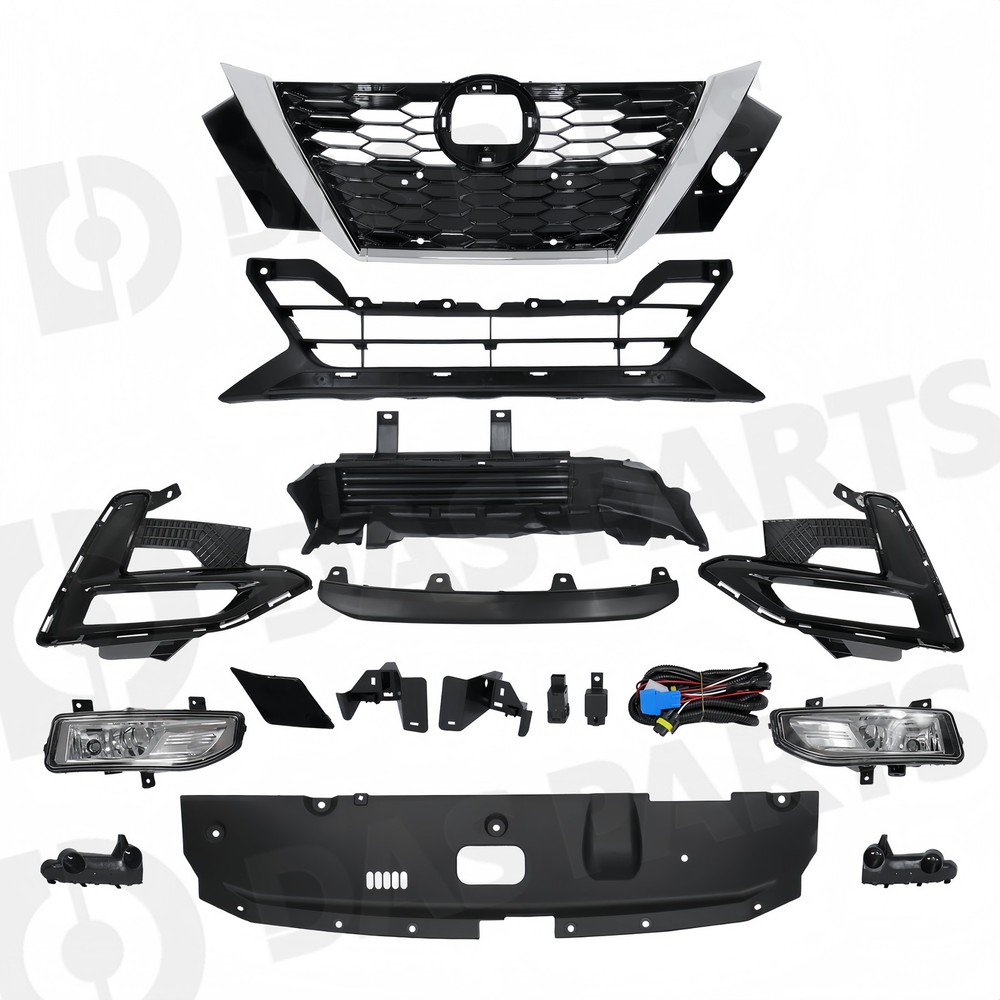 For 2020-2023 Nissan Sentra Front Bumper Grille Brackets Fog Light Shutter Set