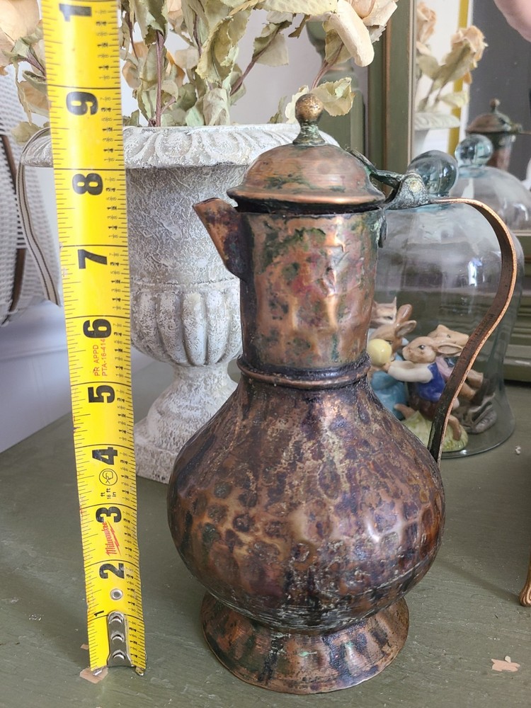 Vintage Middle Eastern Hammered Copper Coffee Pot