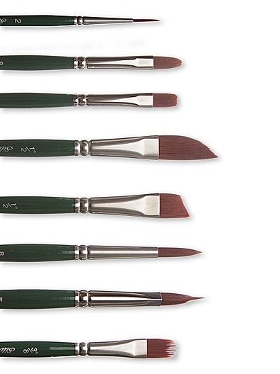 Silver Brush Ruby Satin Series Synthetic Brushes Short Handle