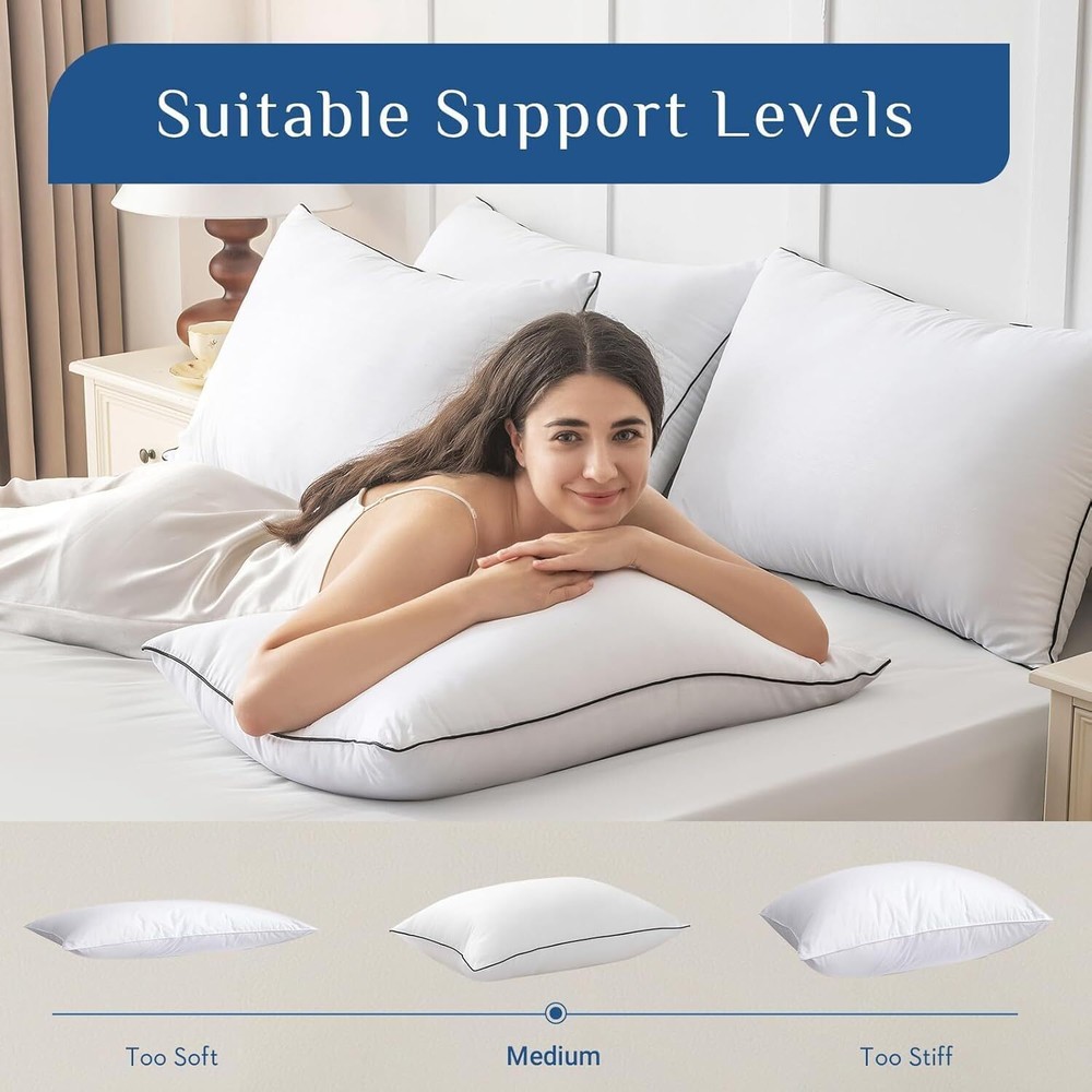 4-PK Pillows Set - Cooling Supportive Pillows Down Alternative Fill (STANDARD)