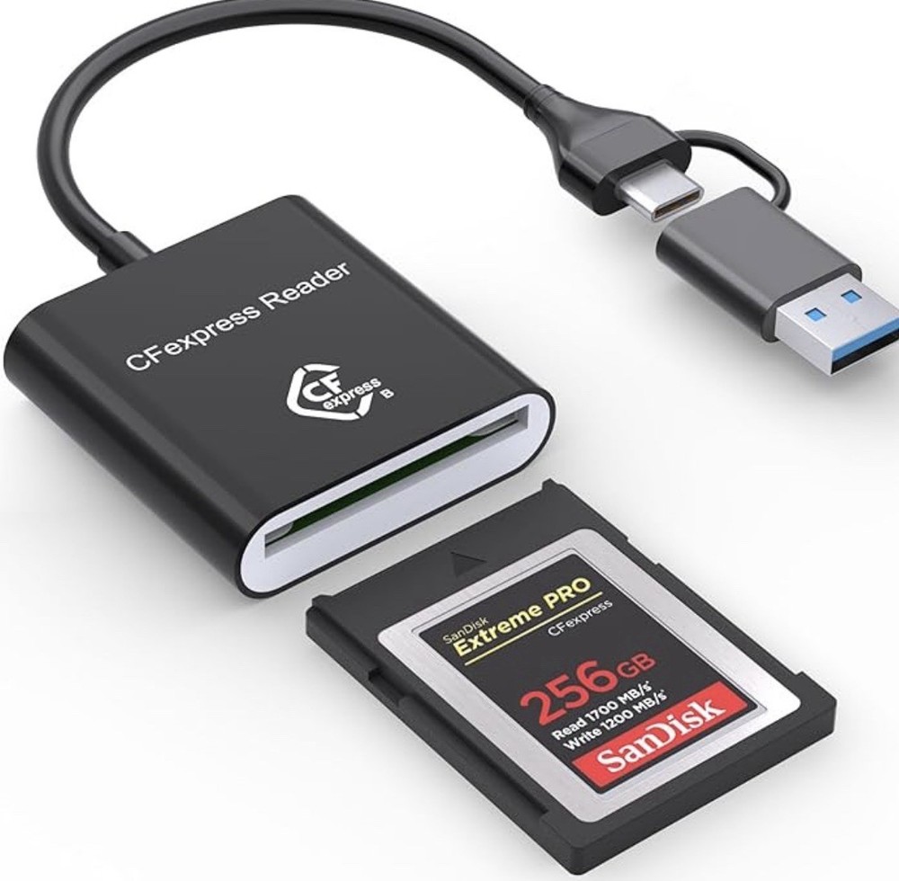 CF Express Type B Card Reader with USB 3.2 (Gen 2) 10Gbps, USB-C & USB-A