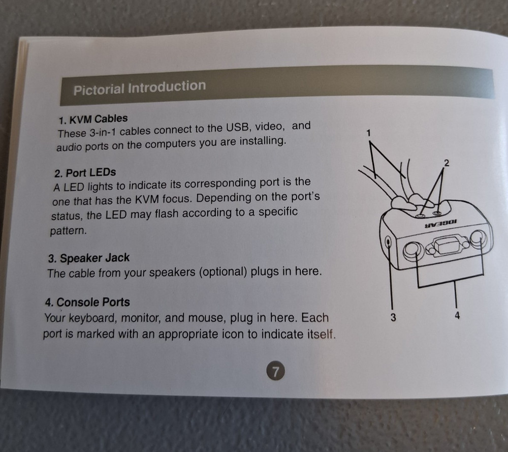 IOGEAR usb audio KVM switch model GCS712U Controls 2 computers SEE Details