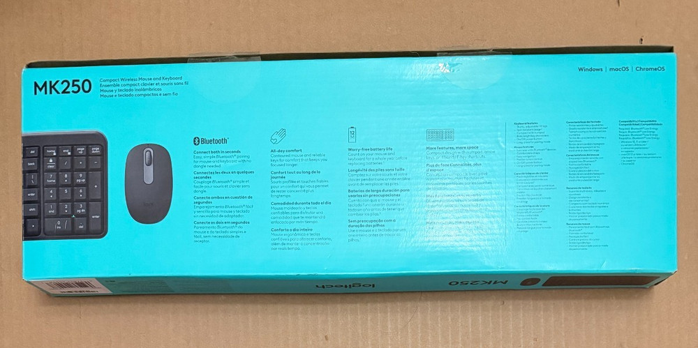 LOGITECH MK250 Bluetooth Wireless Mouse & Keyboard Combo - OPEN BOX / NEW