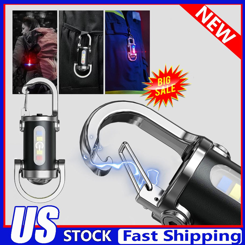 Portable Rechargeable Bright Keychain Flashlight,Emboadlie Mode KU