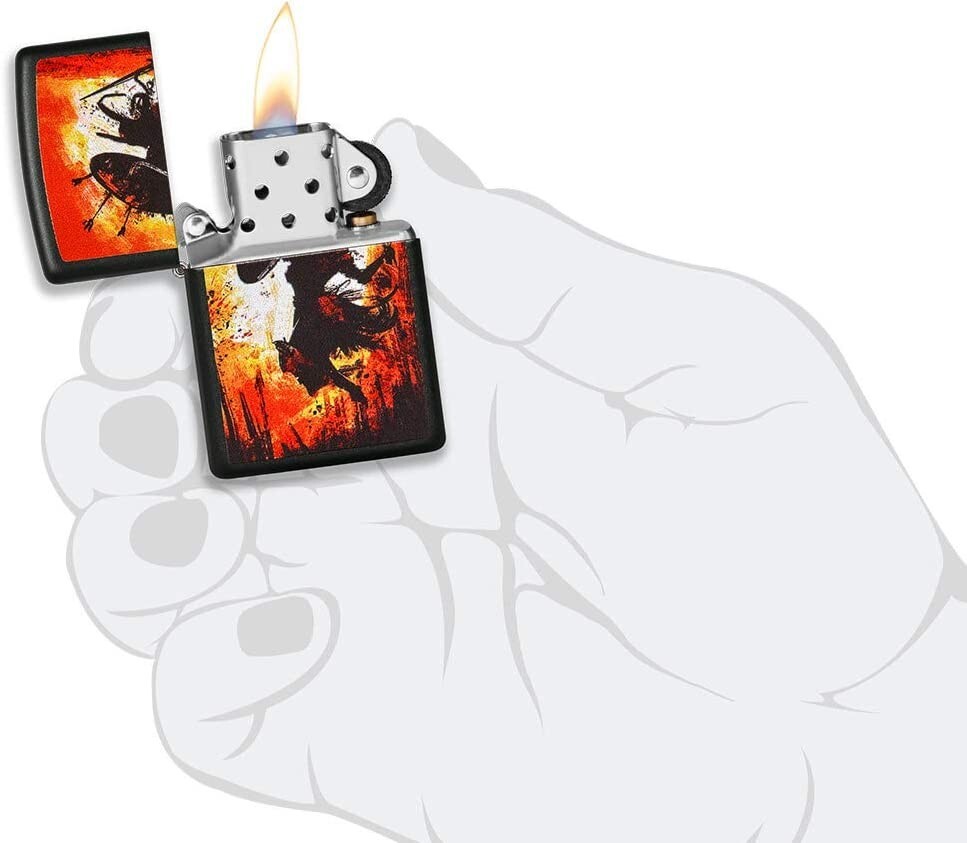 Zippo Warrior Sword and Shield Black Matte 49405