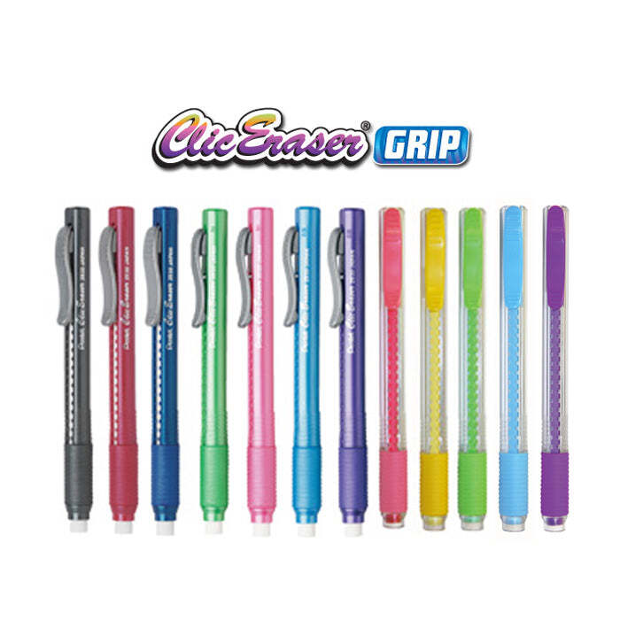 PENTEL Retractable Clic Eraser Grip, Red