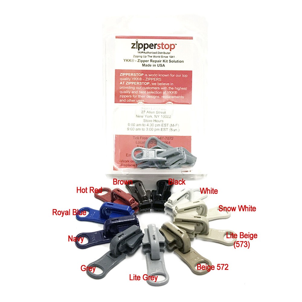 3 Pulls YKK Kit #5 Molded Reversible Fancy Pulls Vislon slider