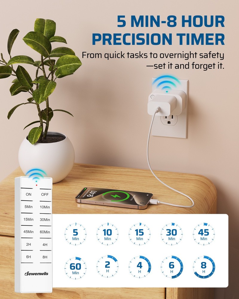 DEWENWILS Wireless Remote Control Outlet with Timer, Indoor Remote Timer Outlet
