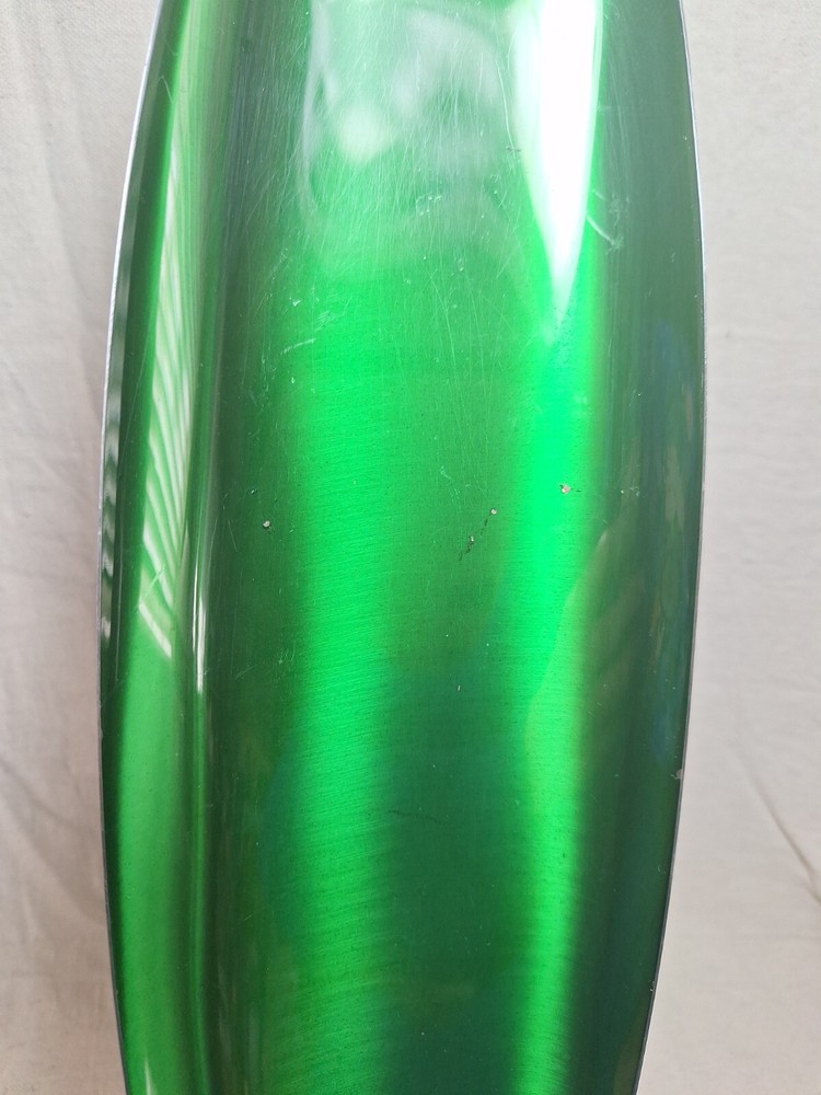 Wallace Enamel Silverplate Dish Emerald Green Mid Century Modern 72R