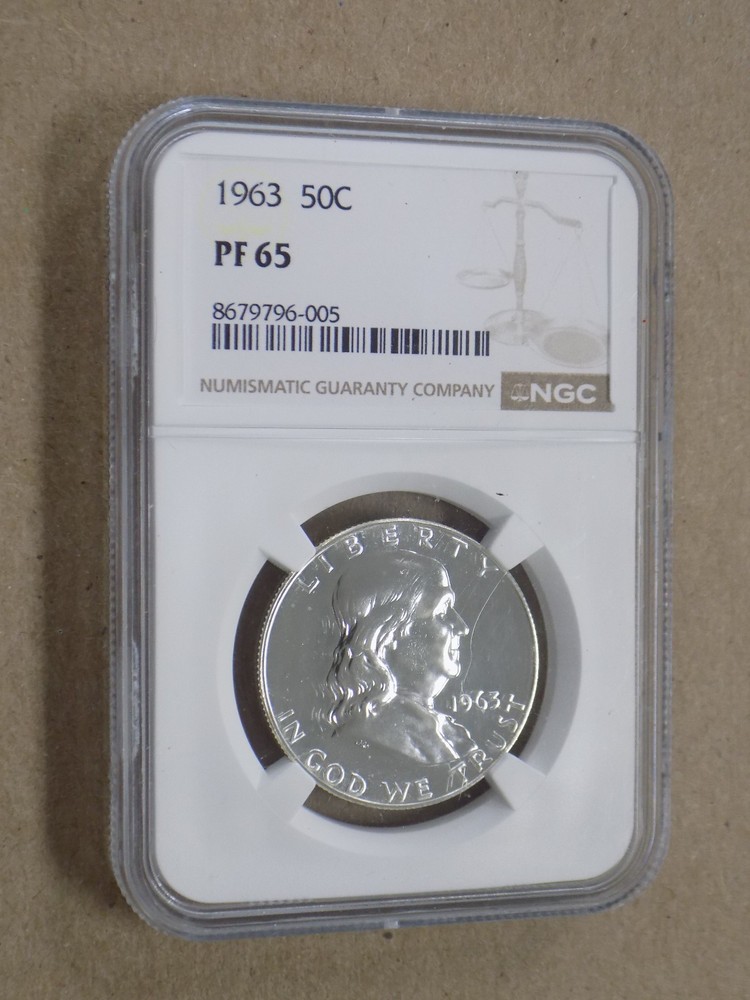 1963 50C Franklin Proof Half Dollar NGC PF65