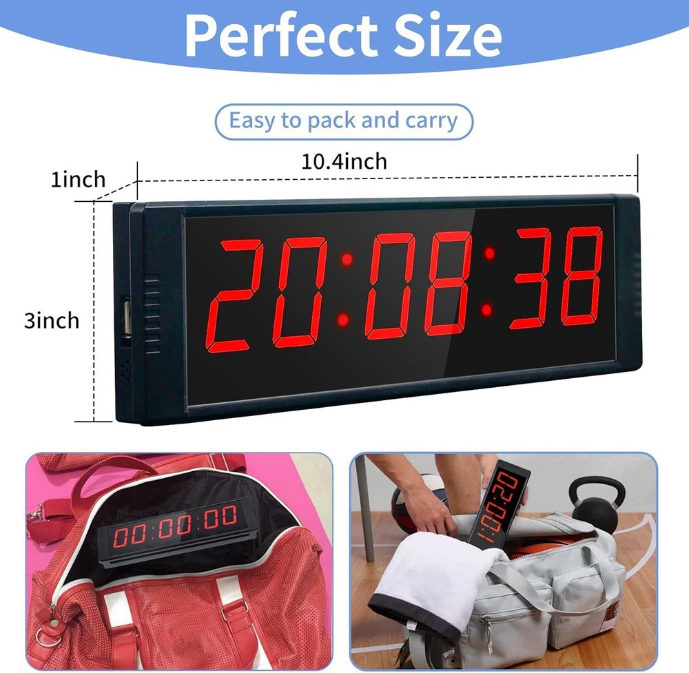 Large Stopwatch with Start/Stop Button, LED Digital Timer with Remote, Countd...