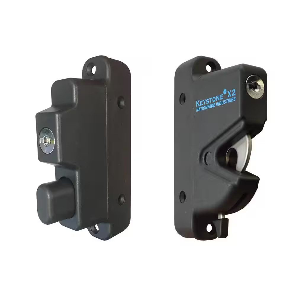 Black Nylon Polymer Keystone X2 External Gate Latch with External Access