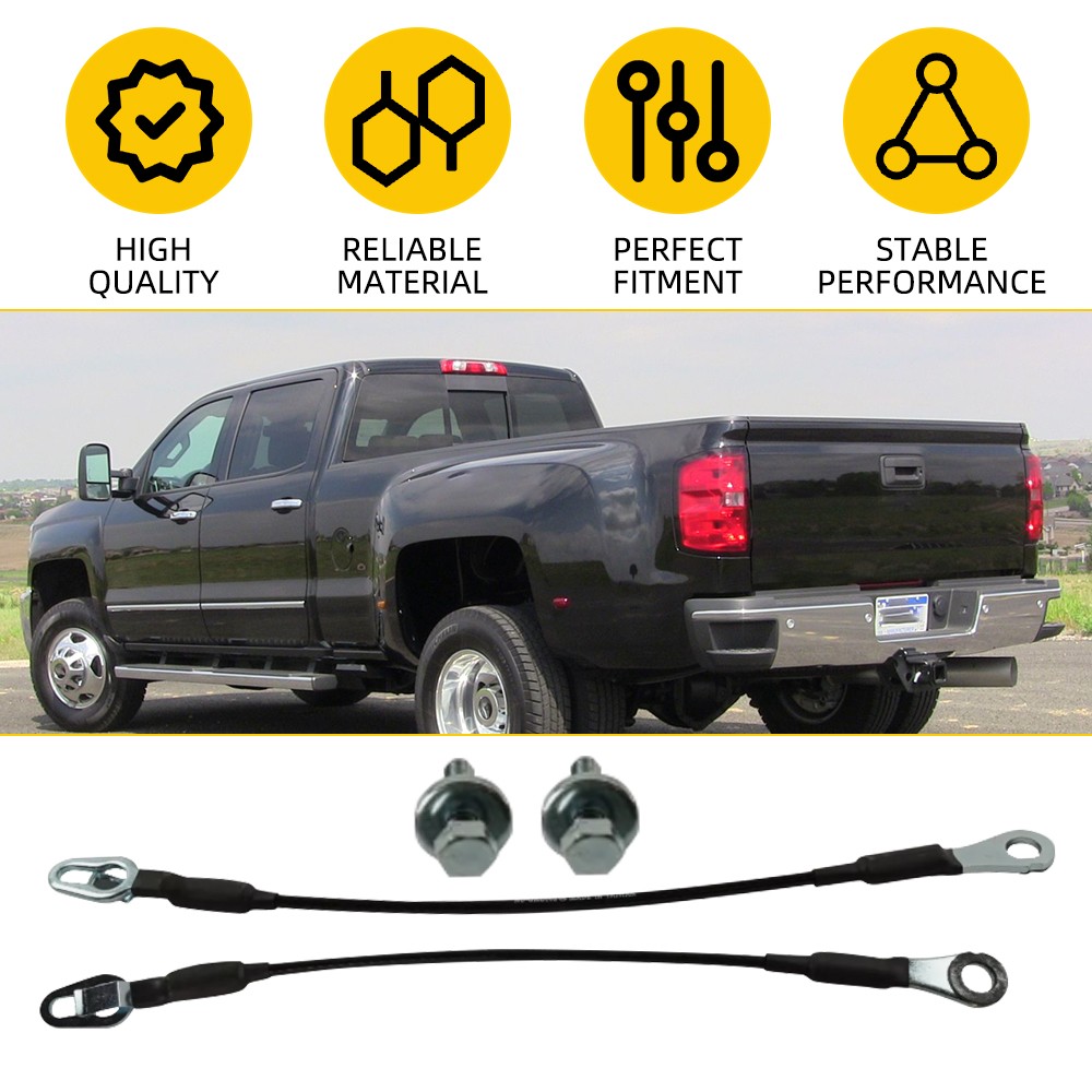 For 2007-2016 Chevy Silverado Tailgate Support Cable Pair Passenger and Driver