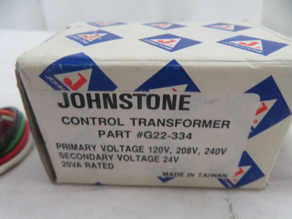 JOHNSTONE CONTROL TRANSFORMER G22-334 20VA Rated