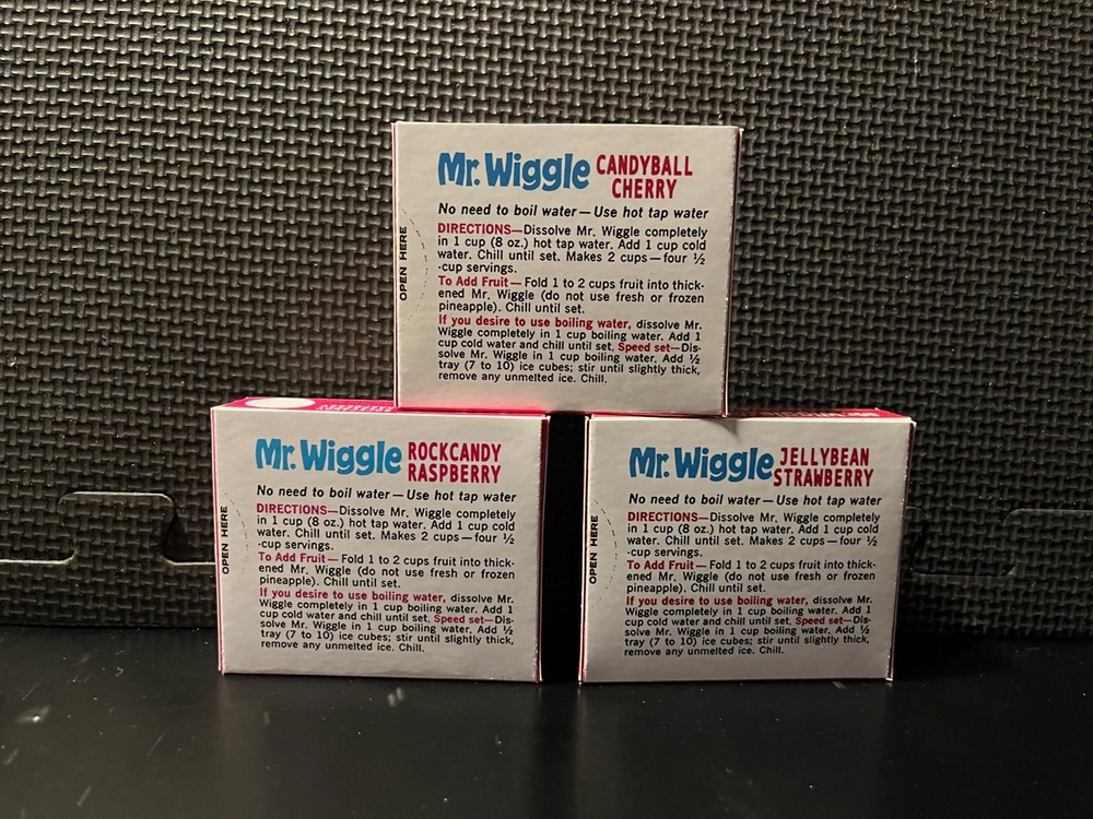 Mr Wiggle jello - 3 empty custom design display boxes