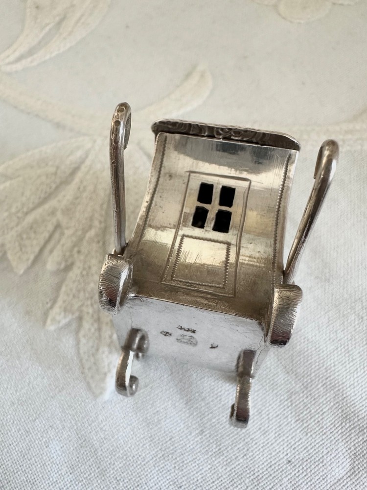 Vintage Silver Palanquin Curio Box