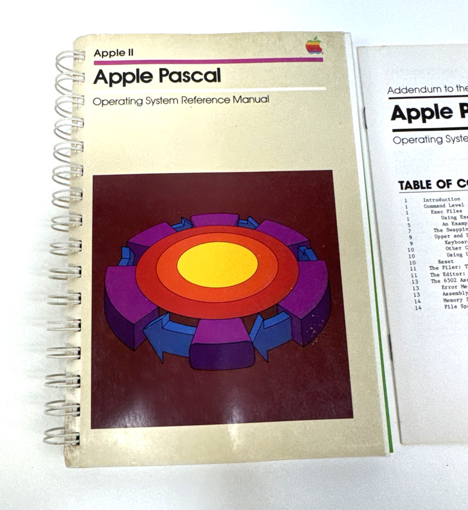 Apple II Pascal Operating System Reference Manual - 1980 With Addendum Booklet