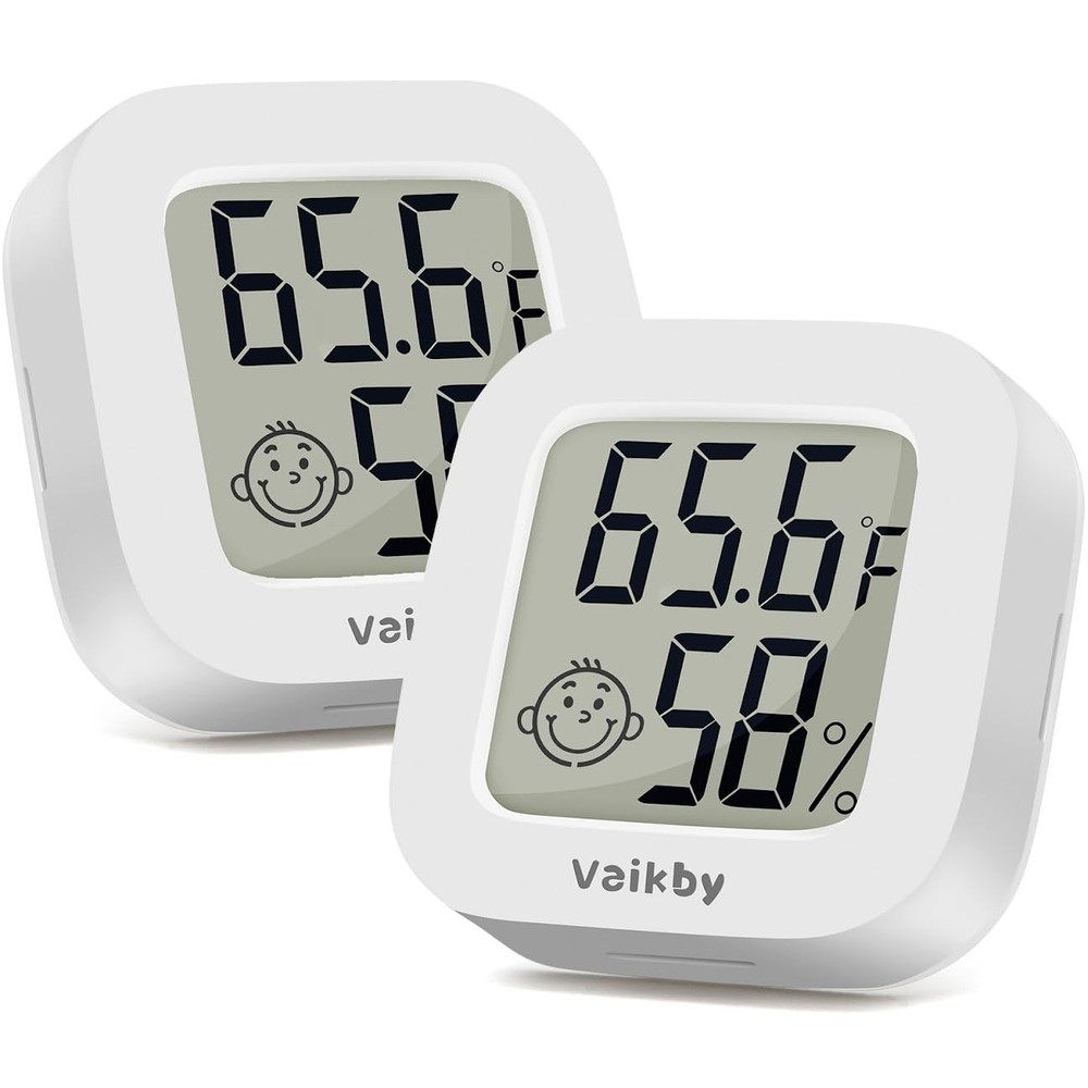 Vaikby Indoor Thermometer 2Pack, Humidity Gauge Meter Digital Hygrometer ℉