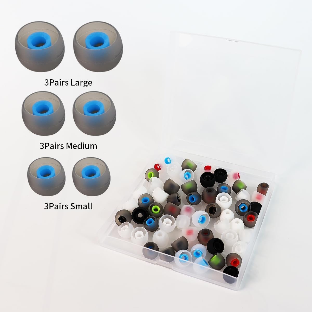 60PCS Earbuds Replacement Tips Silicone, Ear Bud Replacement Pieces Silicone, So