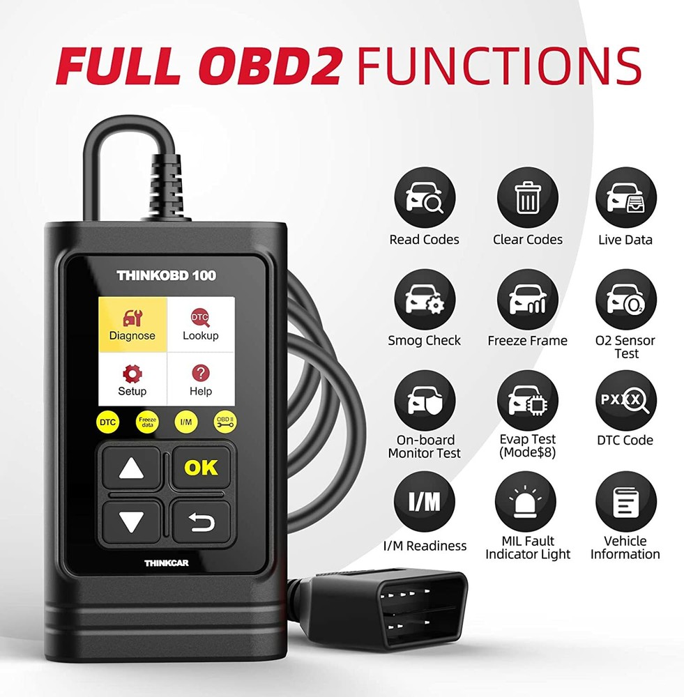 2024 ThinkOBD 100 OBD2 Scanner Car Engine Fault Code Reader Diagnostic Scan Tool