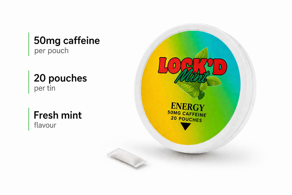 LOCK'D Mint (20 x 50mg Caffeine Pouches)