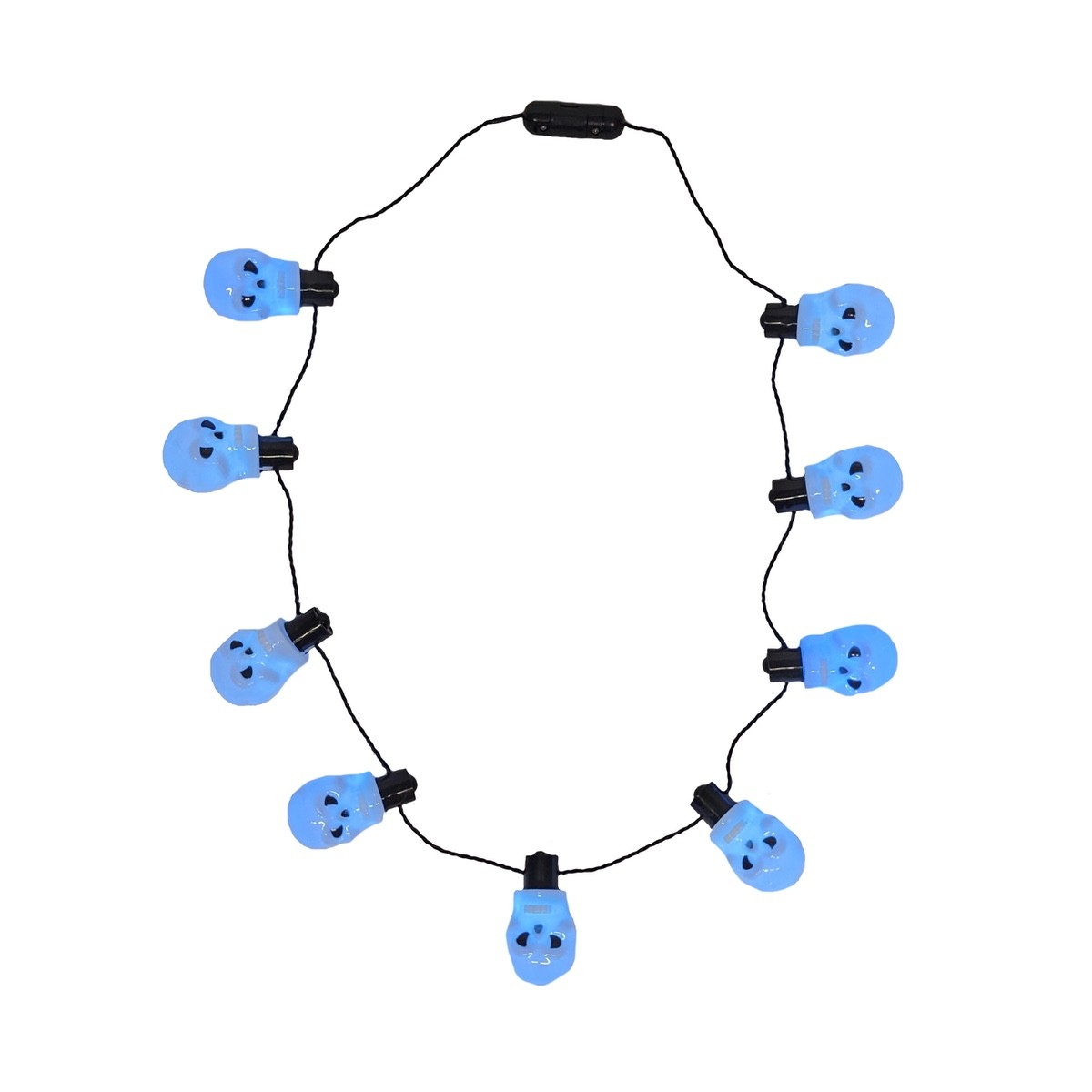 Glow Dark Skull LED Light Up Necklace Halloween Costume Jewelry Party Supplies