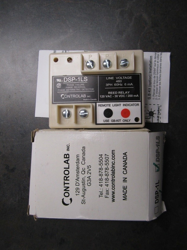 NEW CONTROLAB DSP-1LS PHASE DETECTOR 480V