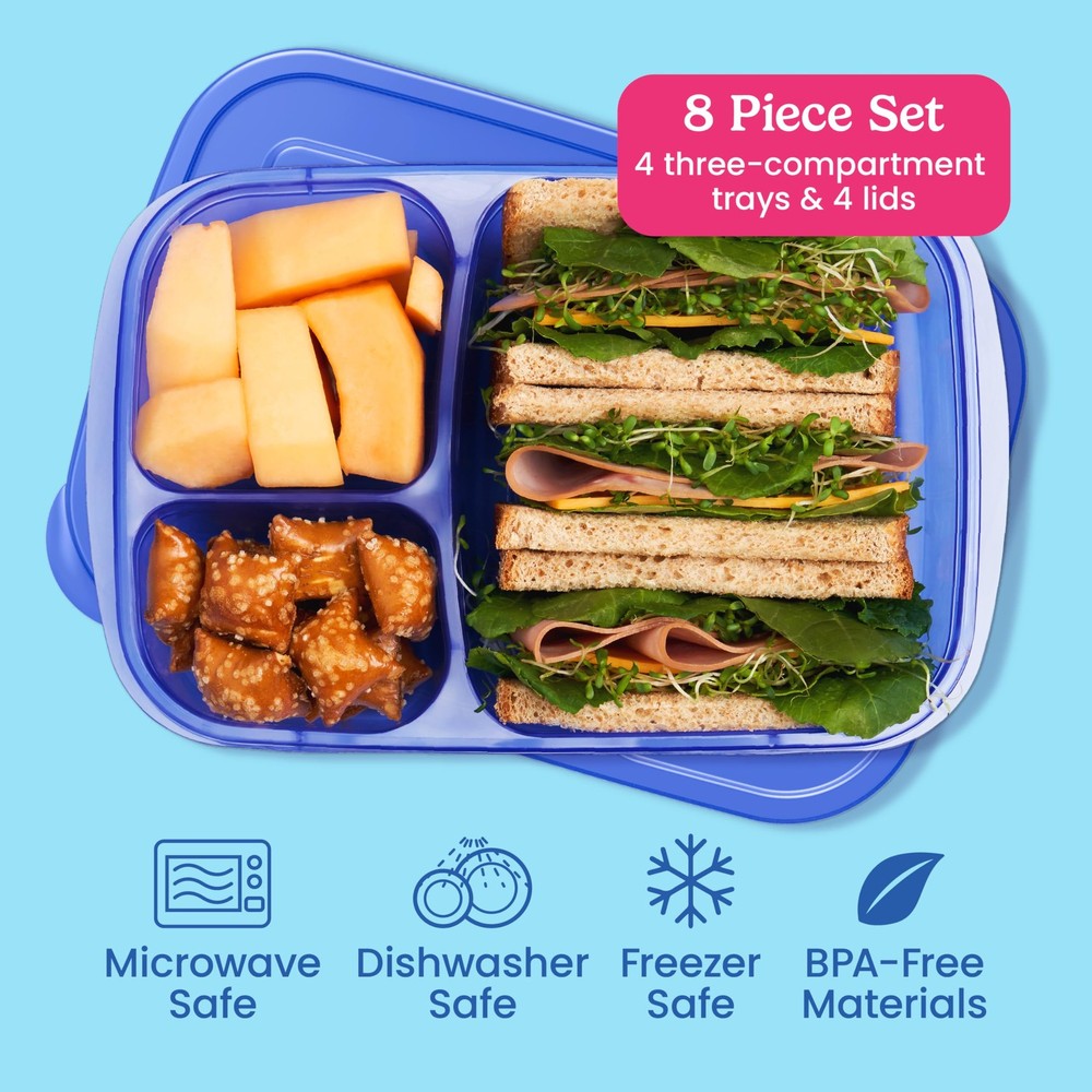 Bentgo Easyboxes - Original Stackable Lunch Boxes - Reusable Jewel Brights