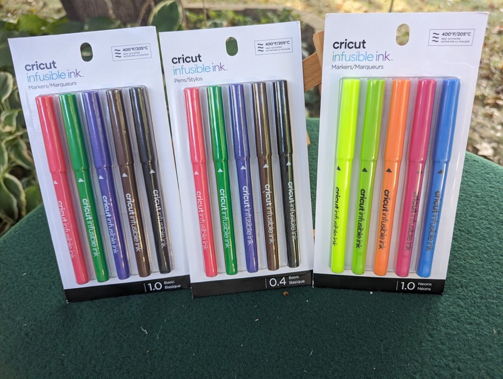 Cricut Infusible Ink Pens ( 1) .04 Basic & (2) 1.0 Basic And Neon