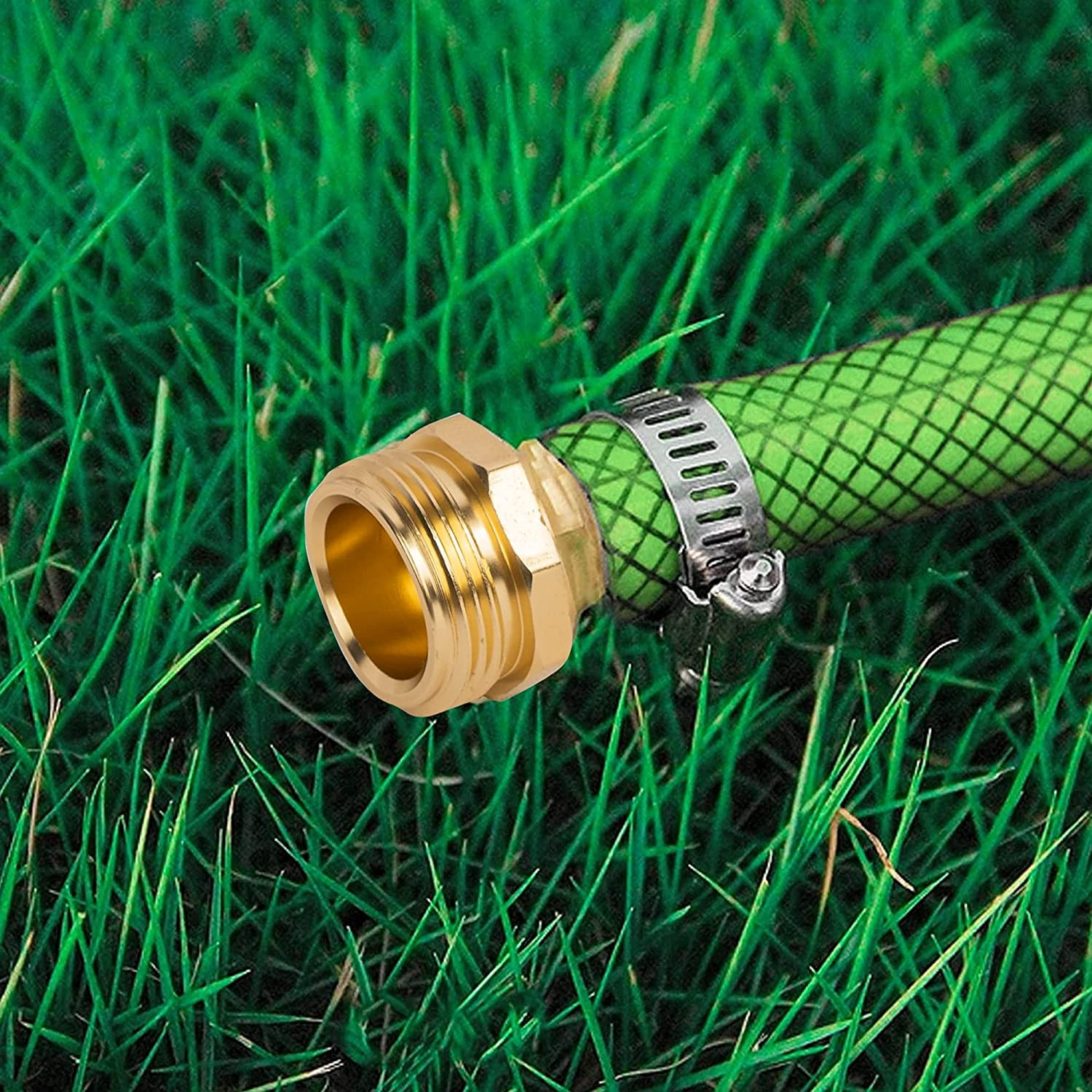 Hourleey Garden Hose Repair Connector with Clamps, Fit for 3/4" or 5/8" Garden H