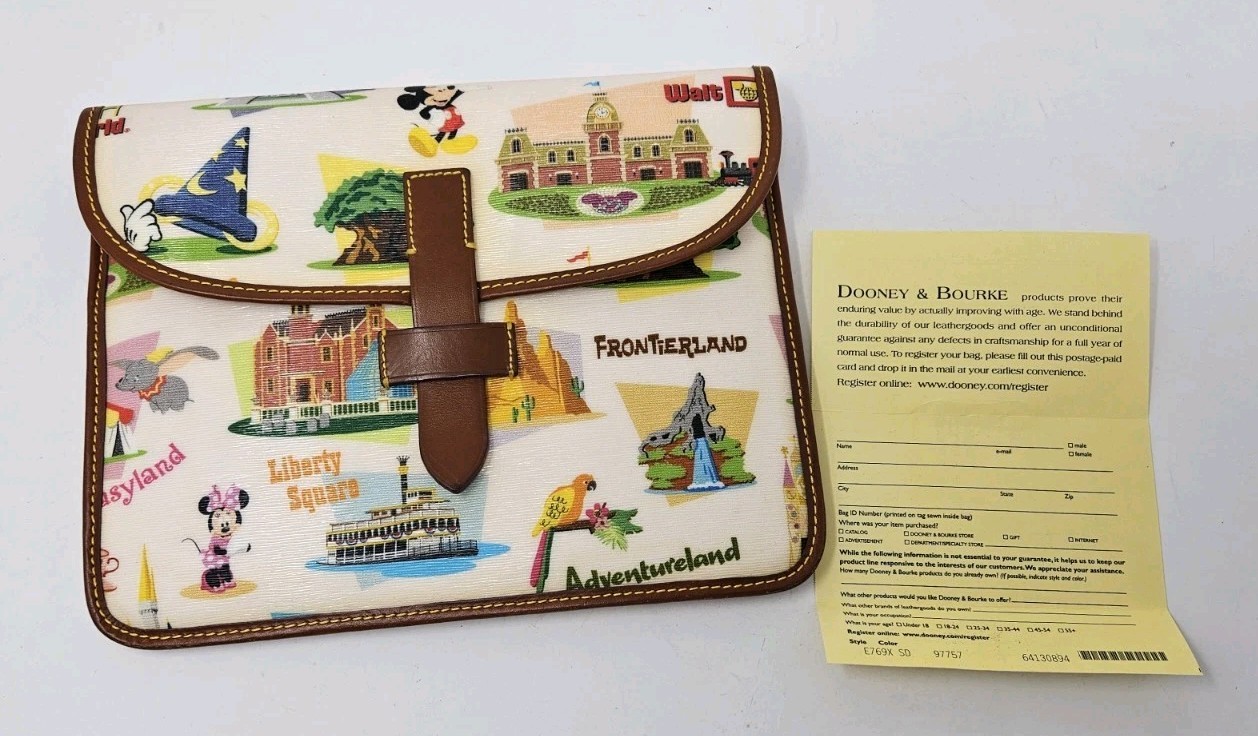 Dooney & Bourke DISNEY WORLD Retro iPad Tablet Case Leather Traveling Carrying