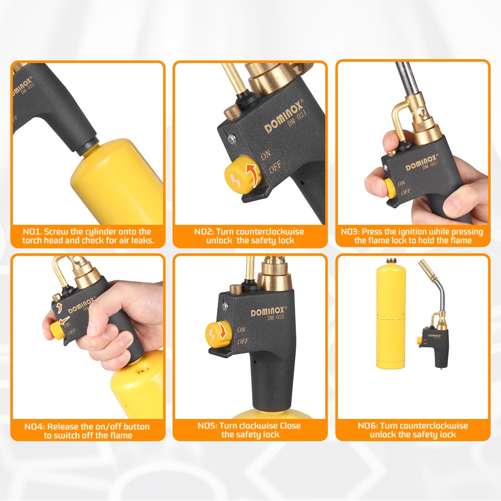 Mapp Gas Propane Torch Head Trigger Start soldering Kit High Soldering Cooking