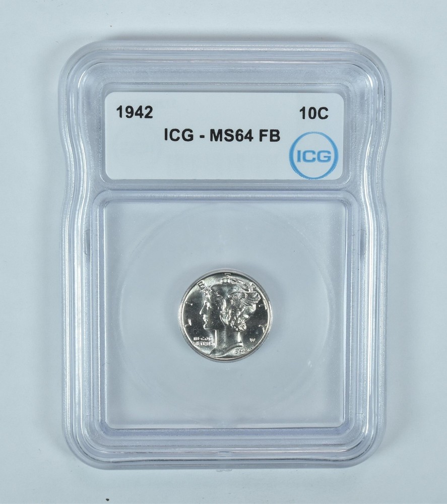 1942 Mercury Dime MS64 FB ICG