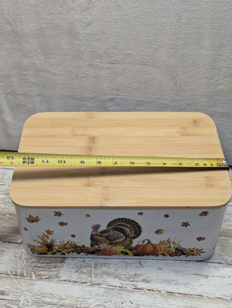 Thanksgiving Decor Tin Box Festive Container