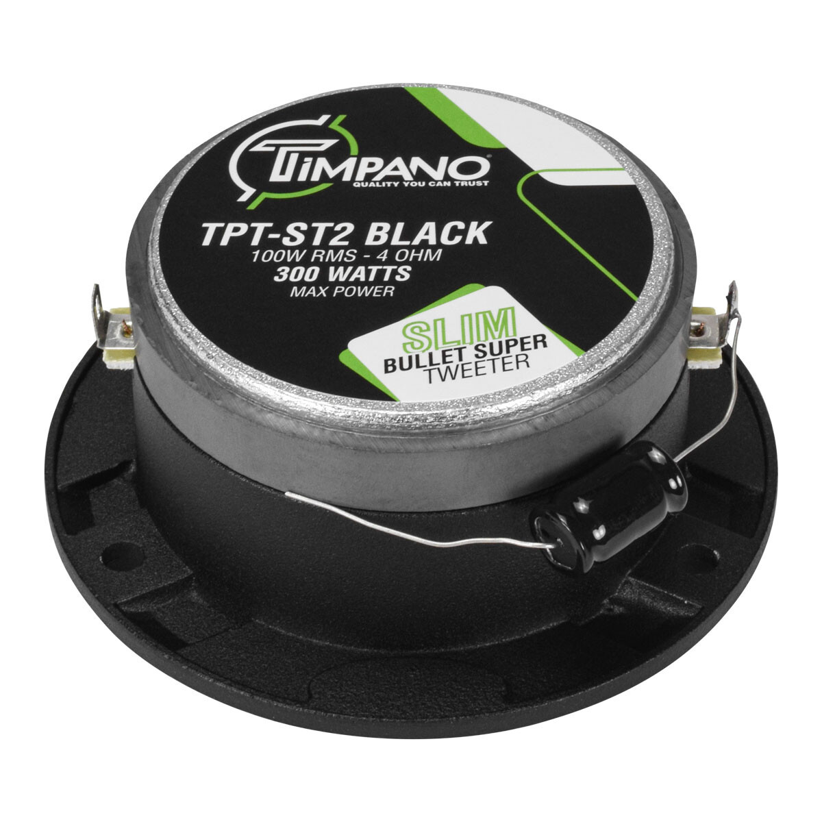 4x Timpano 1200 Watt Car Audio Bullet Tweeters TPT-ST2 BLACK 3.85" Shallow 4 Ohm