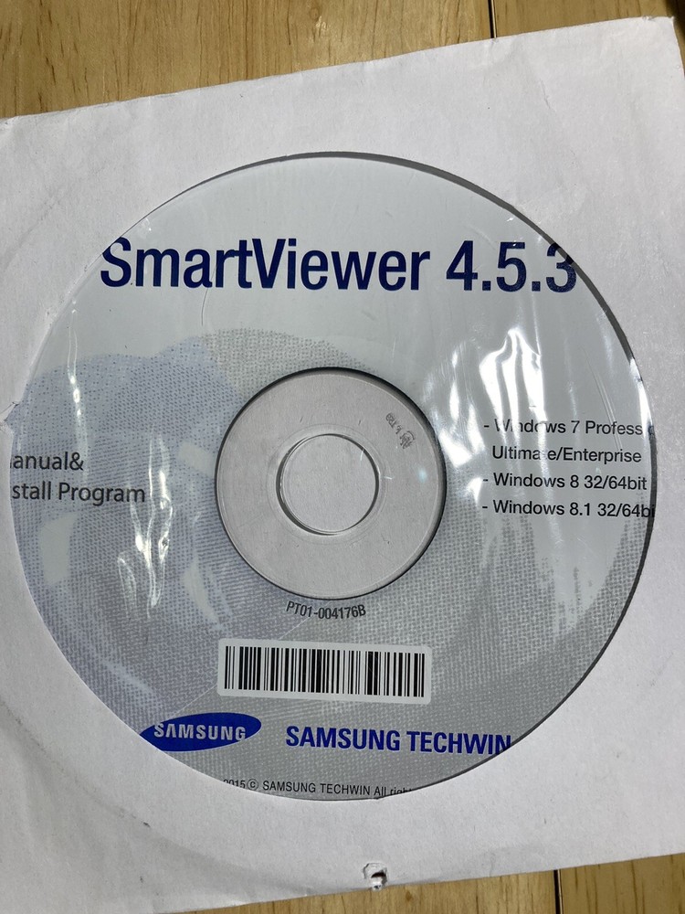 Samsung Techwin Smart viewer 4.5.3 Install Software & Instruction SRN 473N 873N