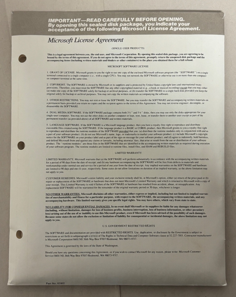 Microsoft Macro Assembler 5.1 OS/2 & MS-DOS Software 5.25" Disks