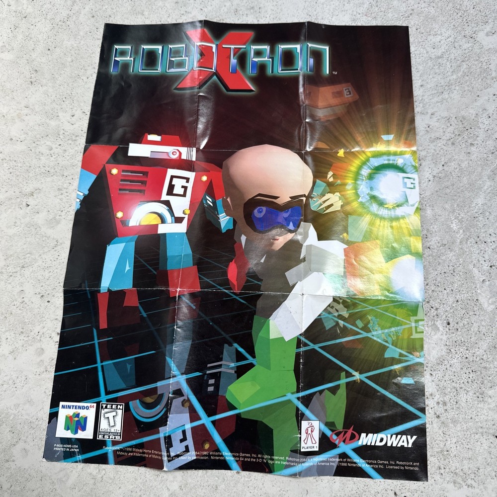 Robotron Nintendo 64 N64 Foldable Poster Insert ONLY