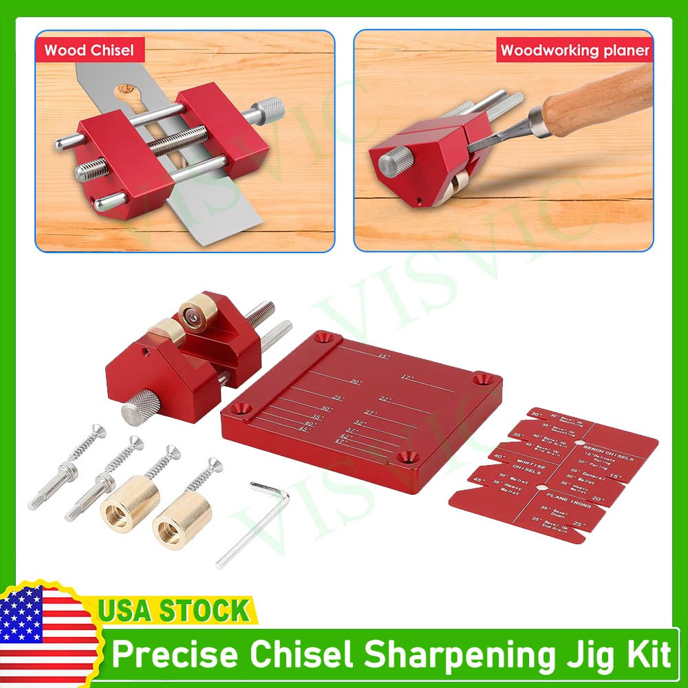Precise Chisel Sharpening Jig Kit Honing Guide System for Woodworking Chisels US