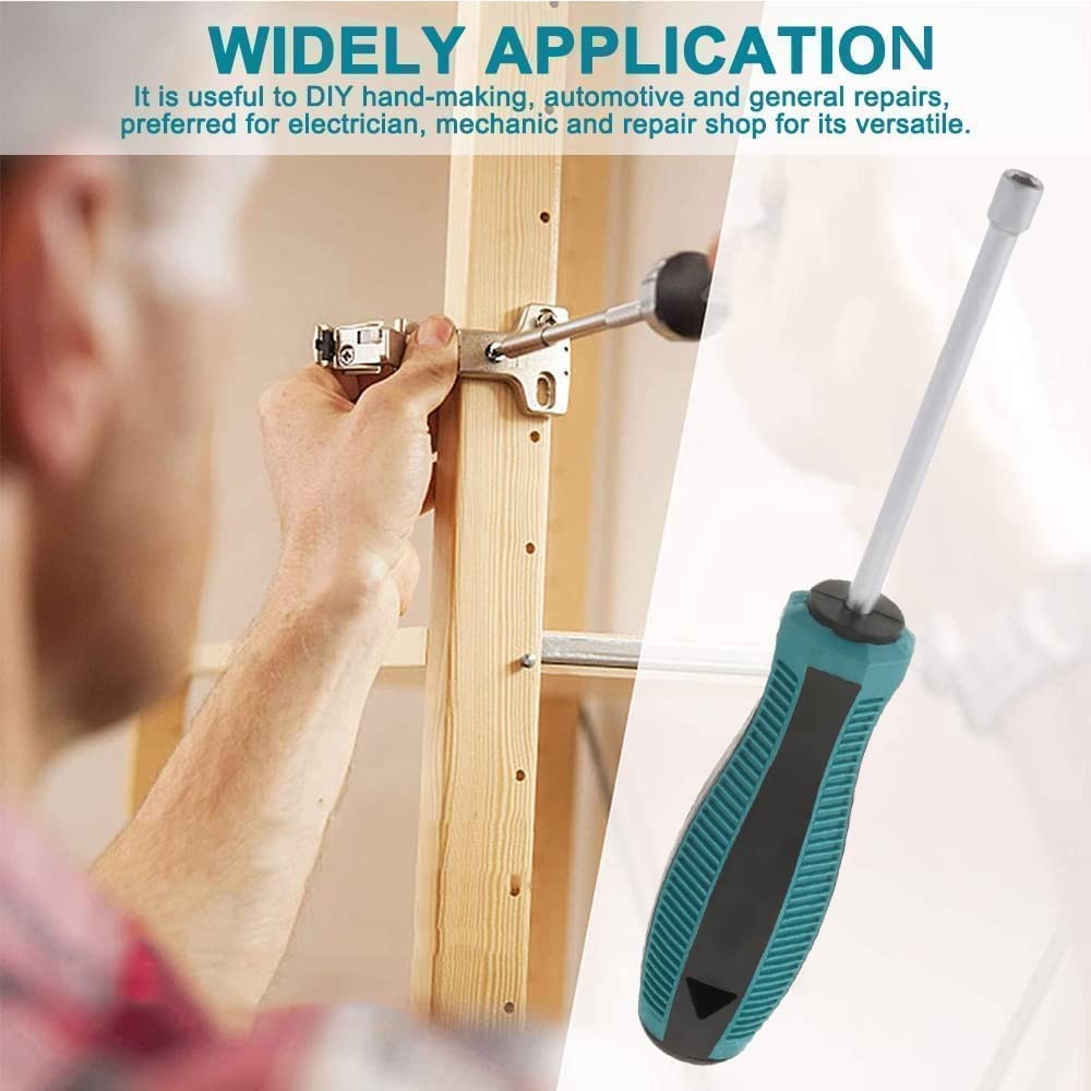 Hex Socket Screwdriver, 4mm Nut Driver Socket, 75mm Long Shaft Screwdriver Ha...