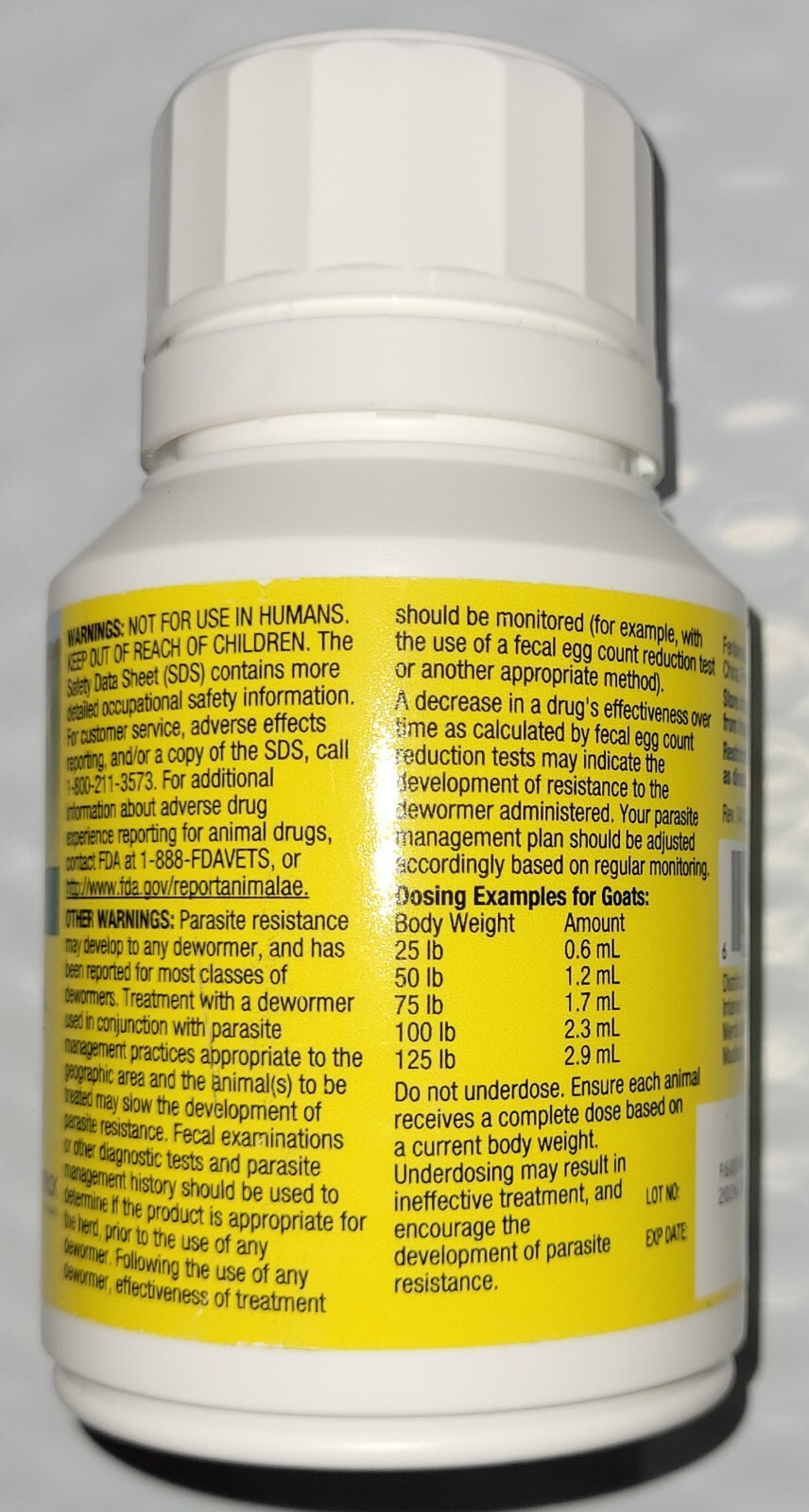 Merck Safe-Guard Goat Dewormer, 125mL fenbendazole ***READ ENTIRE DESCRIPTION***