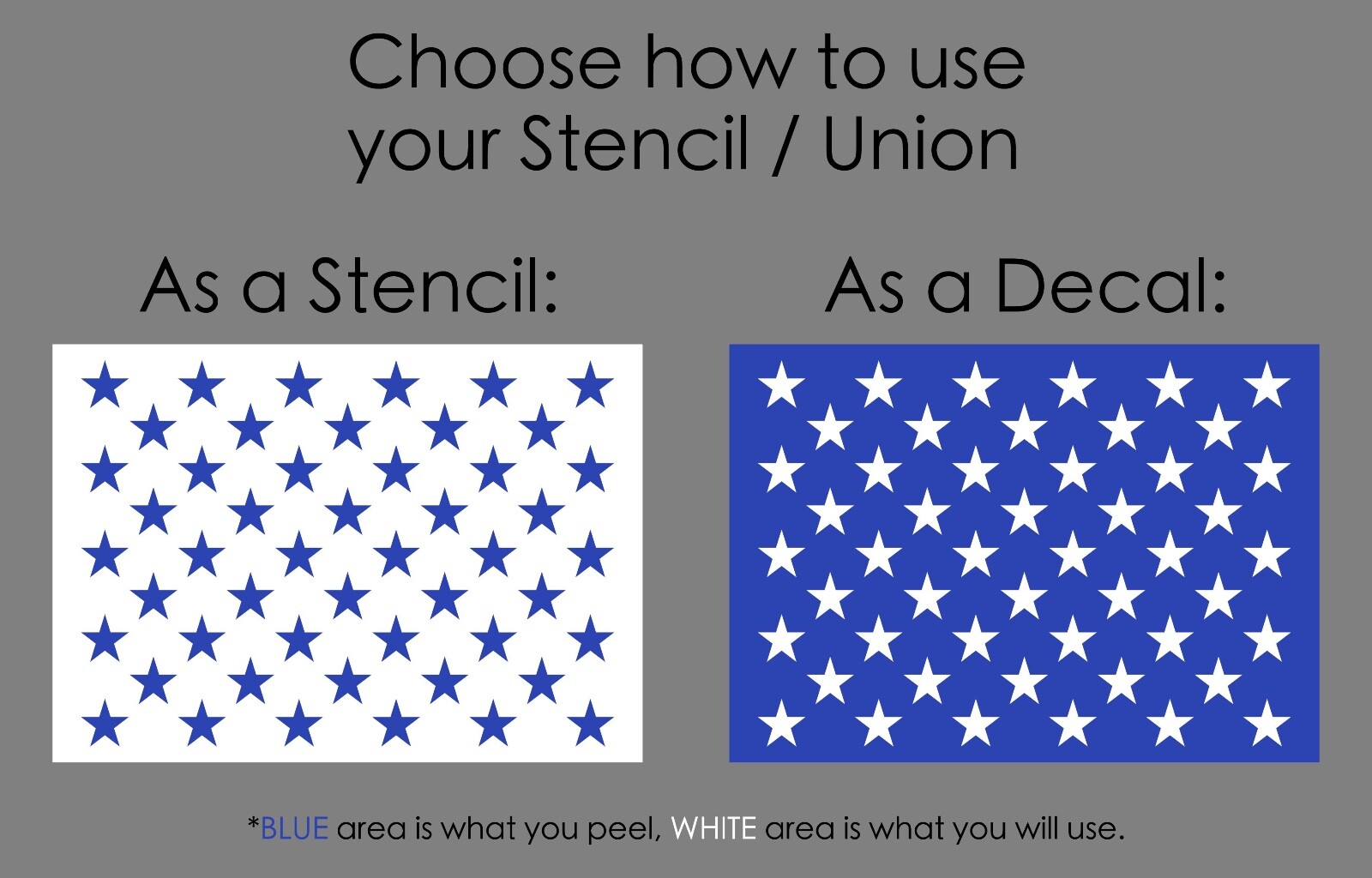 American Flag Vinyl 50 Star Union (Stencil / Decal) - Multipurpose & Wood Flag