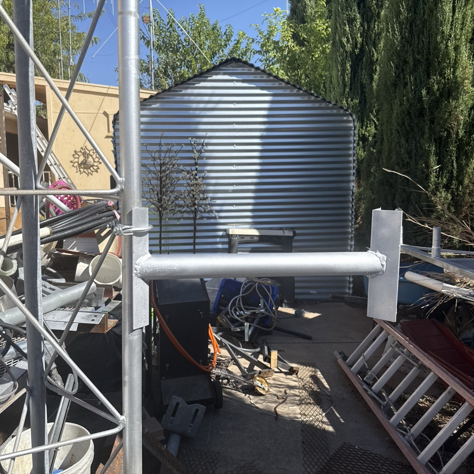 Antenna tower side arm standoff 18 inches from tower