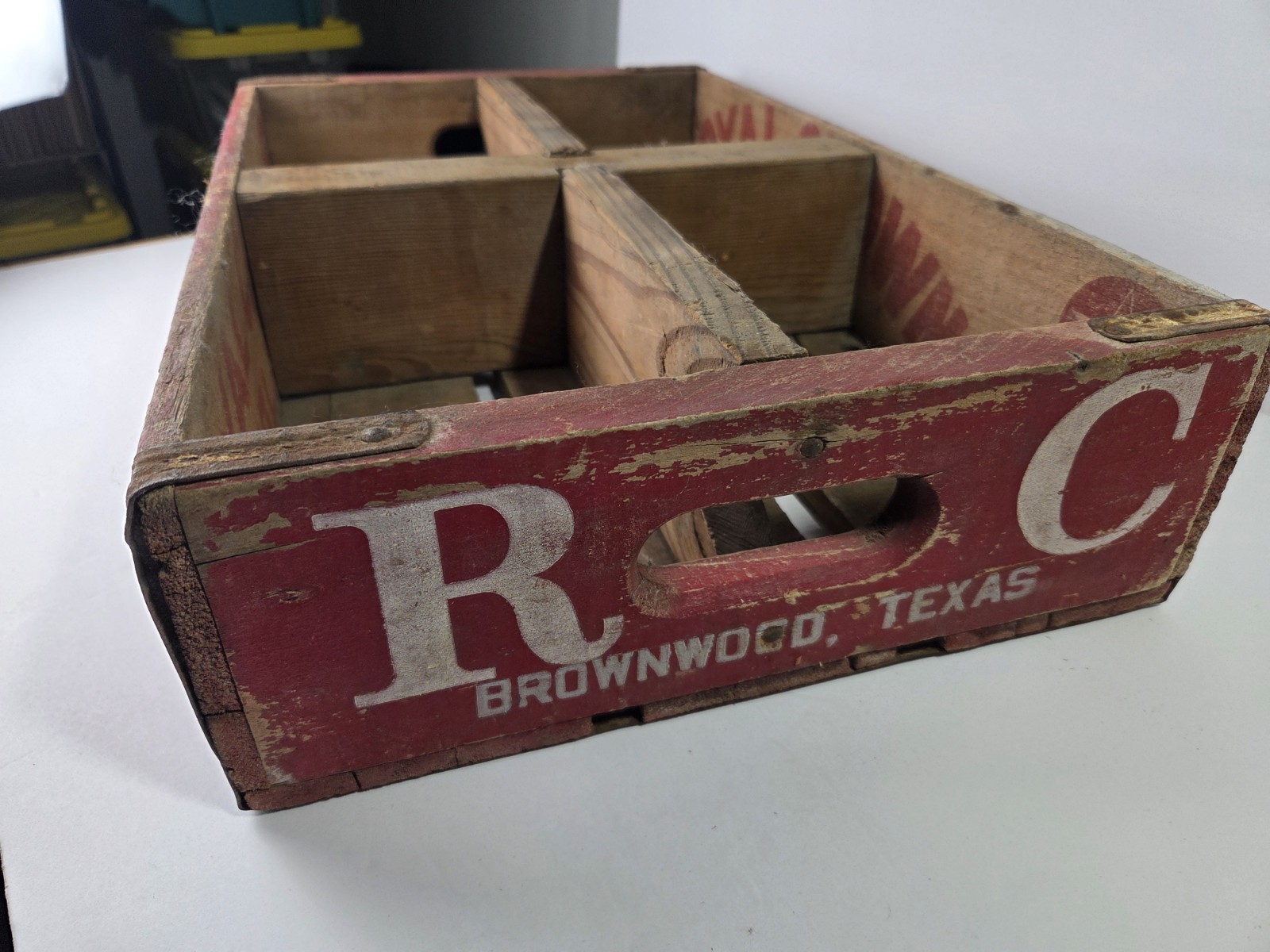 Vintage Royal Crown Cola Wooden Crate – Temple Texas – Original RC Soda Case