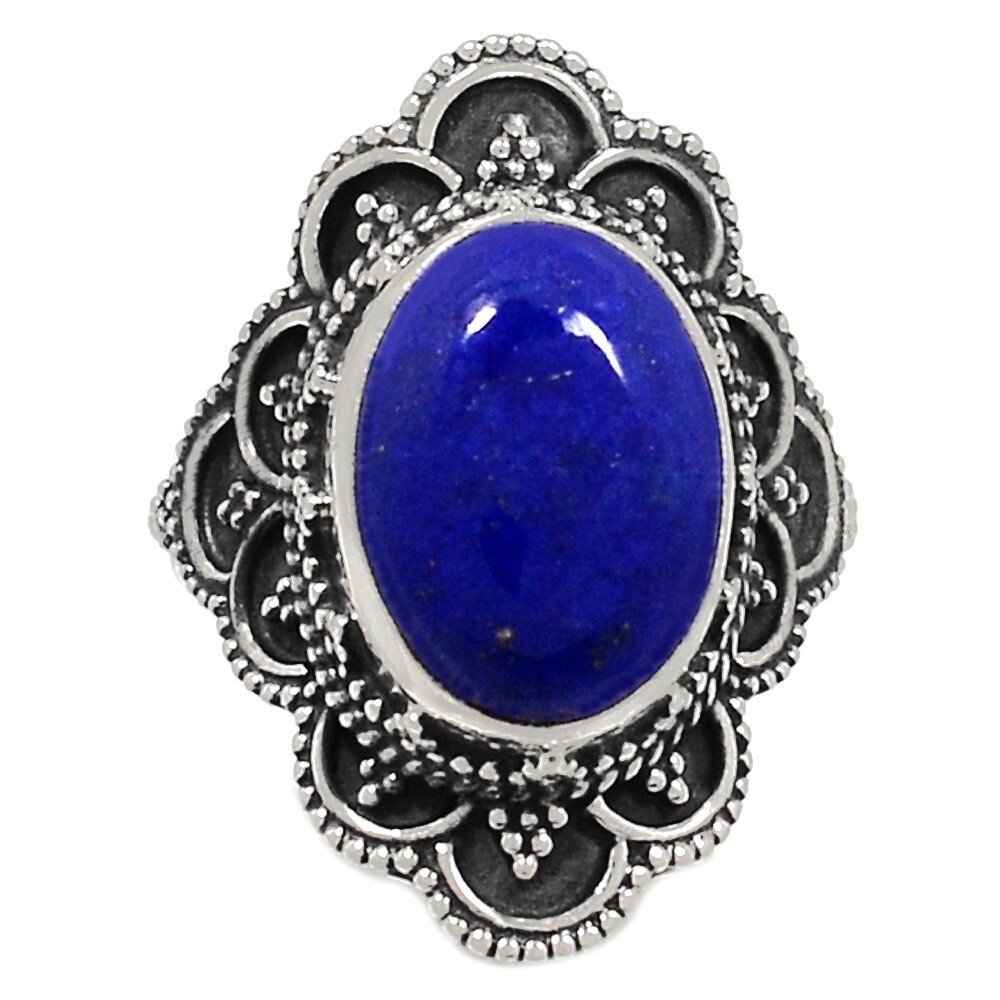 Blue Lapis 925 Sterling Silver Ring - Size 7