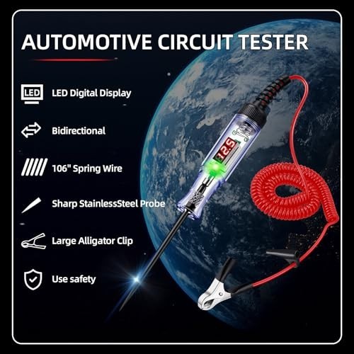 Automotive Test Light with 3-120V LED DC Digital Voltage Display, Circuit Tester
