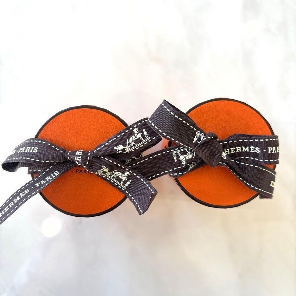 HERMES Twilly Empty Box 2 Set Gift Present Box With Ribbon Orange Used