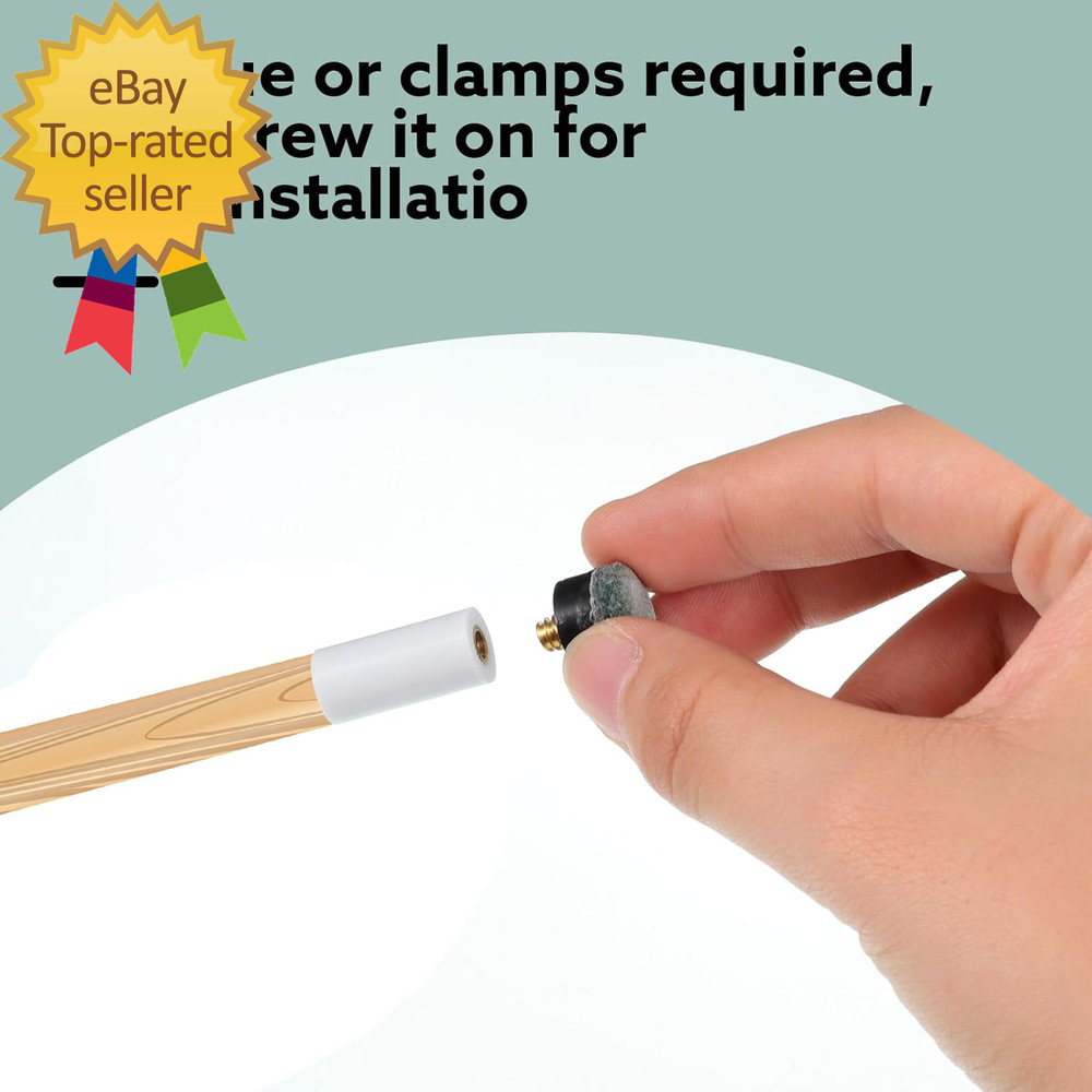 20 Sets Billiard Cues Tips Replacement Kit with White Pool Cue Stick Ferrules, S